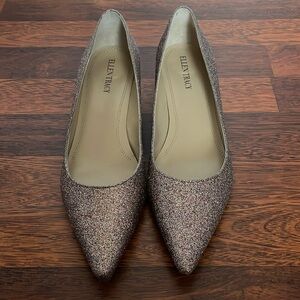 Ellen Tracy Page Glitter Kitten Heels